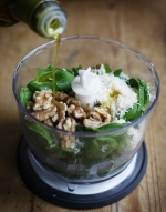 making pesto
