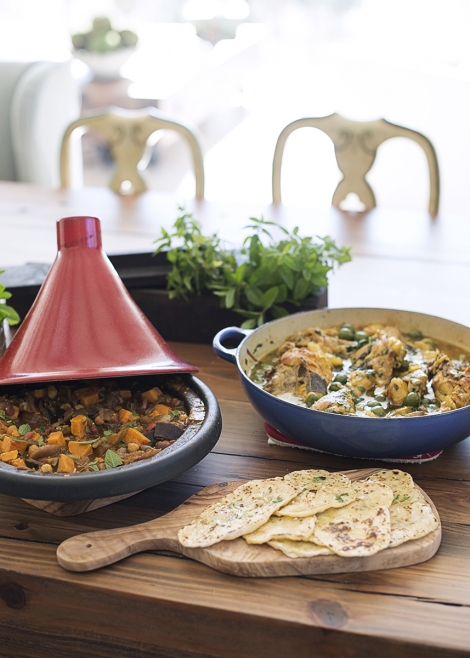 both tagines and flatbread